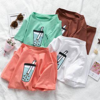 Bubble Tea Print Short-sleeve T-shirt