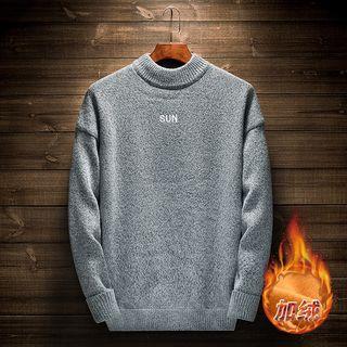 Letter Fleece-lined Long-sleeve Top