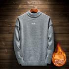 Letter Fleece-lined Long-sleeve Top