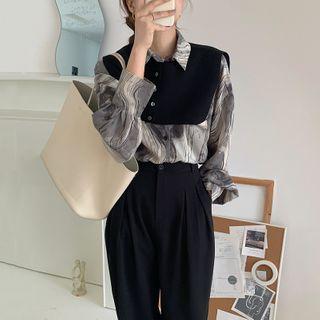 Print Shirt / Scarf / Dress Pants / Set