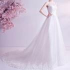 Mesh Panel Sleeveless A-line Wedding Gown
