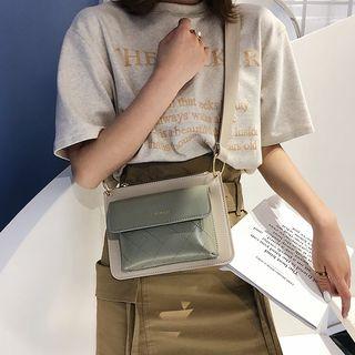 Color Block Faux Crossbody Bag