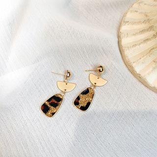 Leopard Print Earring 925 Sterling Silver - Gold - One Size