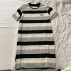 Short-sleeve Striped T-shirt Stripes - Black & Beige - One Size
