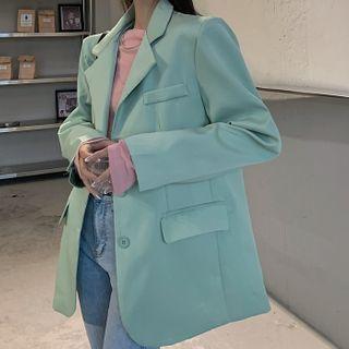 Set: Plain Loose-fit Top + Blazer