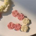 Rose Resin Hair Clip 1 Pc - Pink & White - One Size