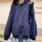 Plain Hoodie Navy Blue - One Size