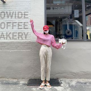 Patched Seam-trim Baggy Pants