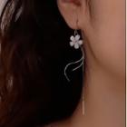 Flower Sterling Silver Fringed Earring 1 Pair - Silver - One Size