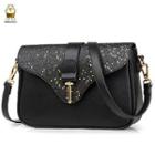 Faux-leather Sequined Cross Bag