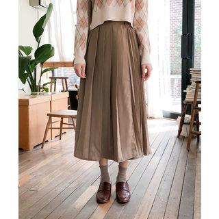 Accordion-pleated Wrap Skirt