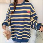 Loose-fit Long-sleeve Striped Sweatshirt
