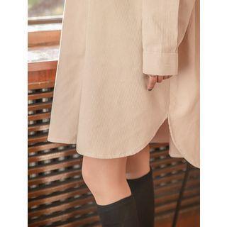 Plus Size Boxy Midi Corduroy Shirtdress