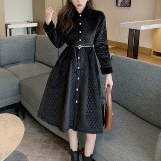Contrast Trim Quilted Coat