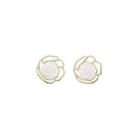 Flower Acrylic Alloy Earring 01 - Gold - One Size