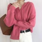 Long-sleeve Hooded Knit Sweater Cardigan