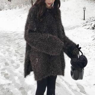 Glitter Furry Sweater As Shown In Figure - One Size