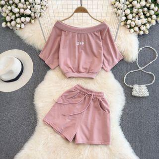 Set: Off Shoulder Crop Top + Shorts