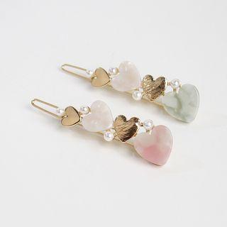 Metal & Acetate Heart Hair Clip