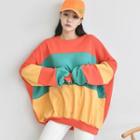 Rainbow Color-block Oversized Sweatshirt