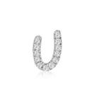 Left Right Accessory - 9k White Gold Initial U Pave Diamond Single Stud Earring (0.03cttw)