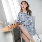 Tie-neck Printed Dress