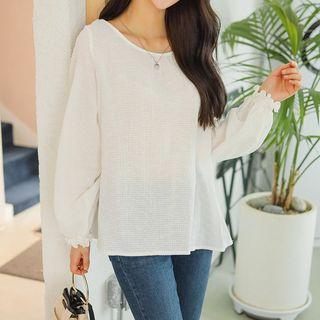 Plus Size Bishop-sleeve Blouse