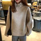 Stand Collar Half-zip Pullover / Wide-leg Pants