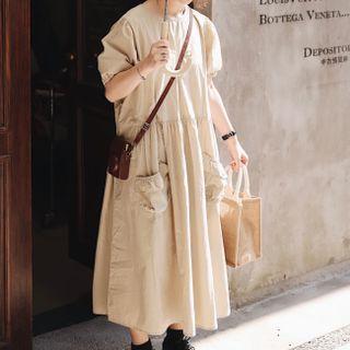 Plain Short Sleeve Oversized Dress