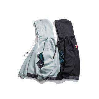 Zip-accent Drawstring Hoodie