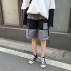 Patchwork Shorts With Drawstring