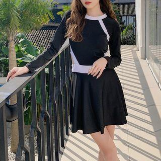 Long-sleeve Cutout Swimdress