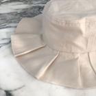 Frilled Canvas Bucket Hat Ivory - One Size