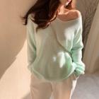 Plain Sweater Light Green - One Size