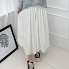 Band-wiast Pleated Maxi Skirt