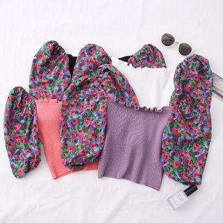 Patchwork Cropped Knit Top