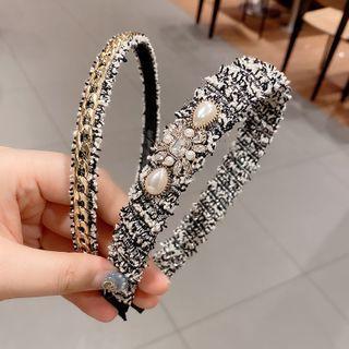 Chain / Faux Pearl Fabric Headband