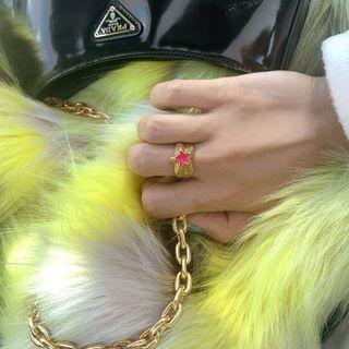 Star Chunky Ring Pink - One Size