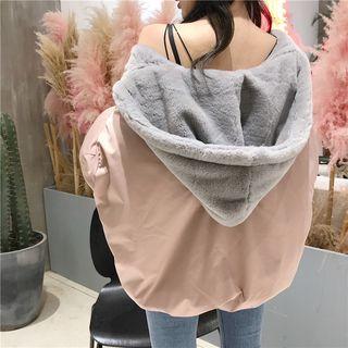 Oversized Fleece-lined Hooded Jacket