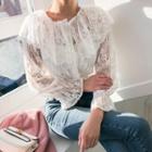 Capelet See-through Lace Blouse Ivory - One Size