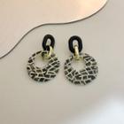 Leopard Print Acrylic Dangle Earring 1 Pair - Gold - One Size