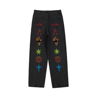 Embroidered Loose Fit Jeans
