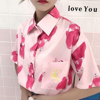 Pattern Loose-fit Short-sleeve Shirt