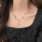 Rose Pendant Alloy Necklace 1 Pc - Silver - One Size