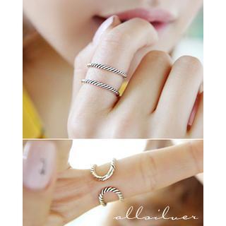 Tiered Silver Open Ring