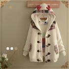 Patterned Hooded Toggle Coat