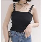 Adjustable Strap Cropped Knit Top