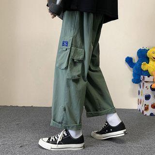 Drawstring Plain Cargo Harem Pants