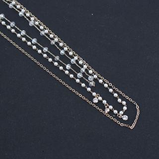 Faux-pearl Layered Necklace Gold - One Size