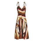 Strappy Stripe Midi Chiffon Dress